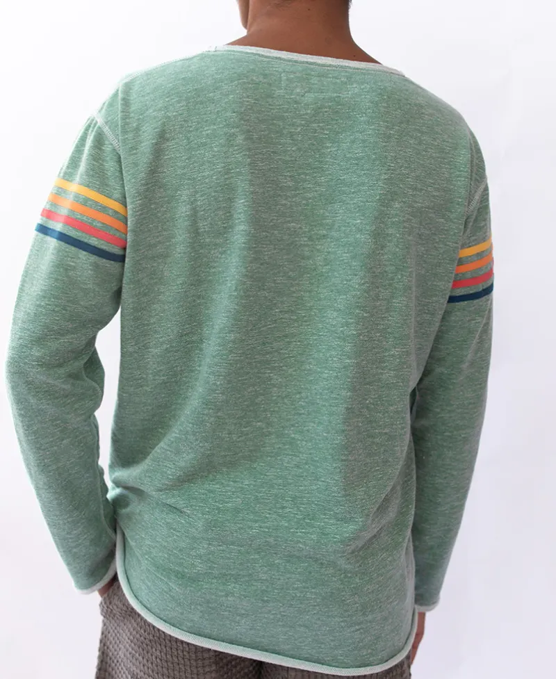 Golden Breed Hoodies & Sweats|Rag Tops-Long Island Rag Top | Green Marle Stripe