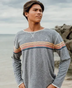 Golden Breed Hoodies & Sweats|Rag Tops-Long Island Rag Top | Navy Marle Stripe