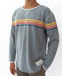 Golden Breed Hoodies & Sweats|Rag Tops-Long Island Rag Top | Navy Marle Stripe