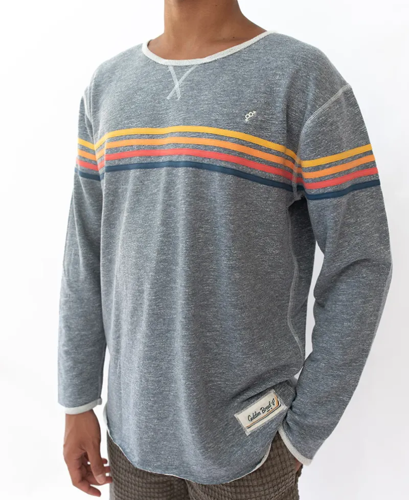 Golden Breed Hoodies & Sweats|Rag Tops-Long Island Rag Top | Navy Marle Stripe