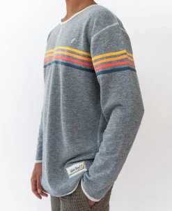 Golden Breed Hoodies & Sweats|Rag Tops-Long Island Rag Top | Navy Marle Stripe
