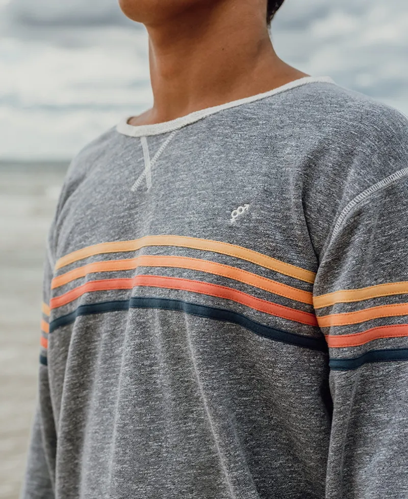 Golden Breed Hoodies & Sweats|Rag Tops-Long Island Rag Top | Navy Marle Stripe