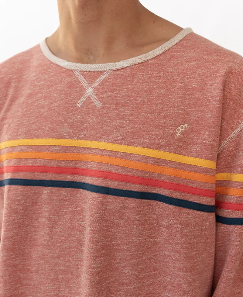 Golden Breed Hoodies & Sweats|Rag Tops-Long Island Rag Top | Red Marle Stripe