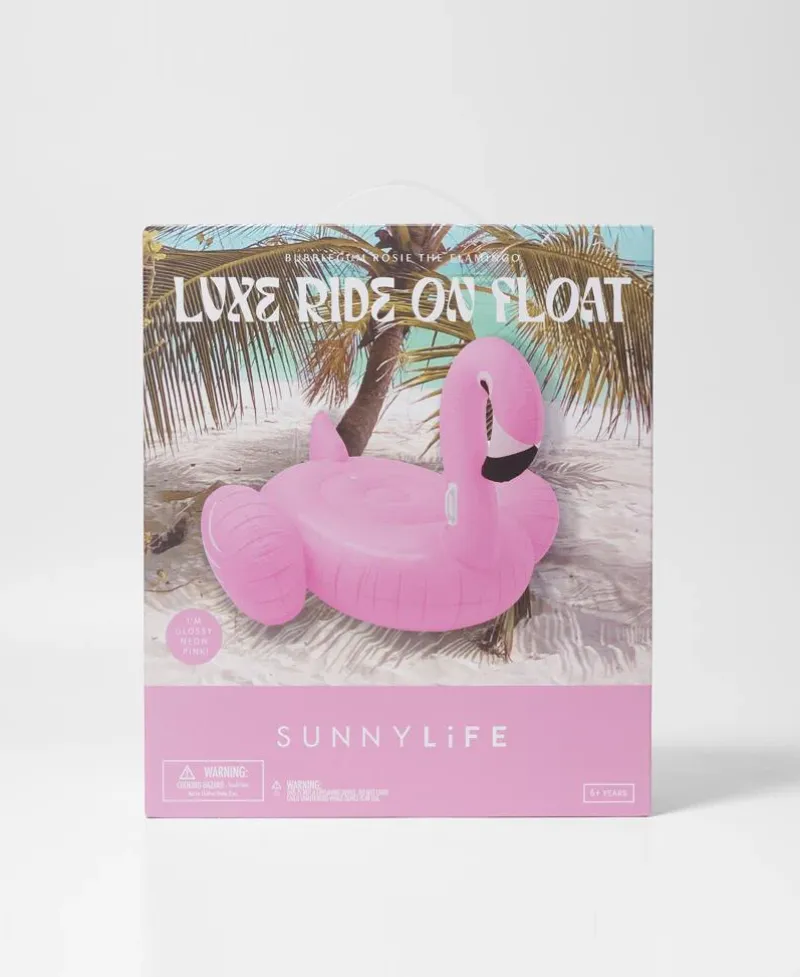 Golden Breed Sunny Life-Luxe Ride-On Float Rosie the Flamingo | Bubblegum Pink