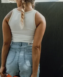 Women Golden Breed Shorts-Lyla Short | Wash Blue Linen