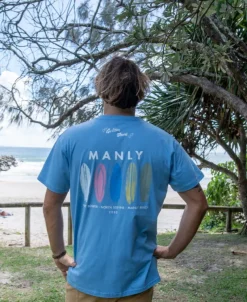 Golden Breed Tees-Manly Boards Tee | Azure Blue