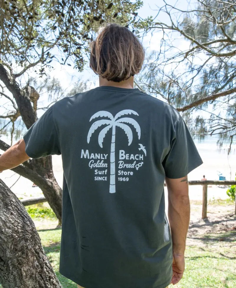 Golden Breed Tees-Manly Palm Loco Tee | Wash Black
