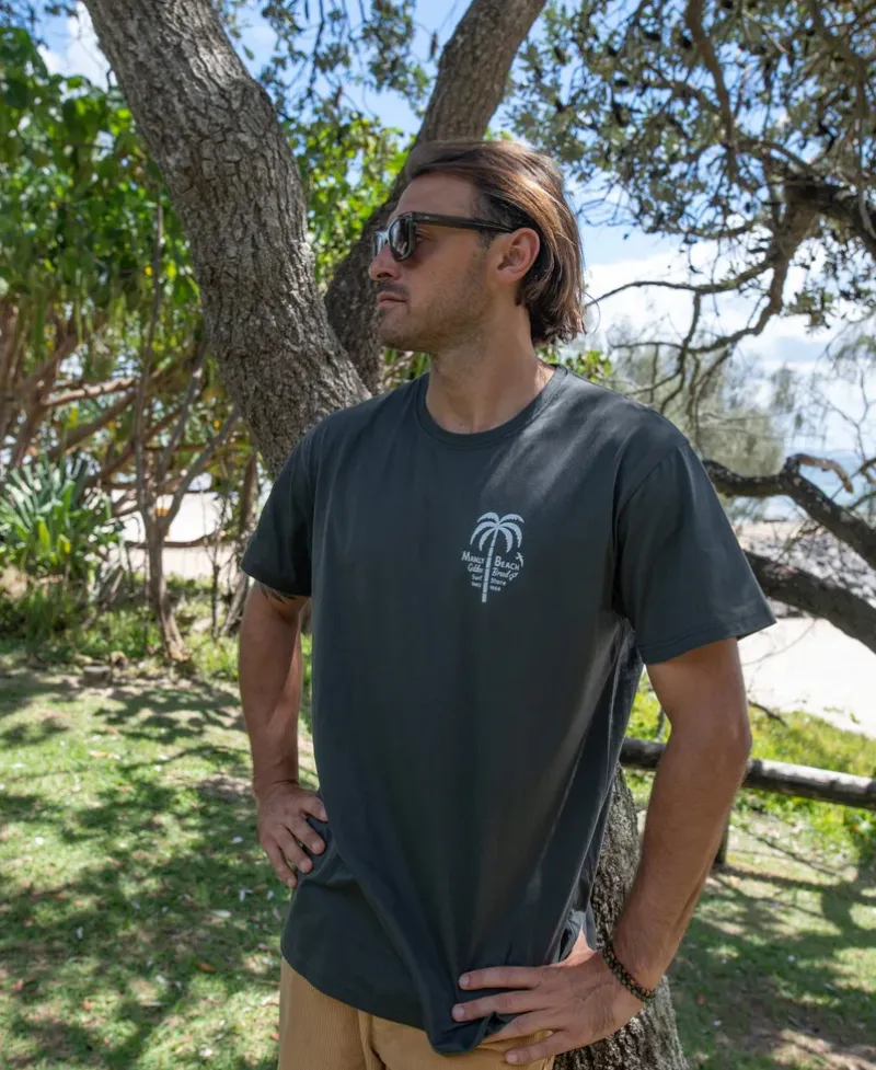 Golden Breed Tees-Manly Palm Loco Tee | Wash Black