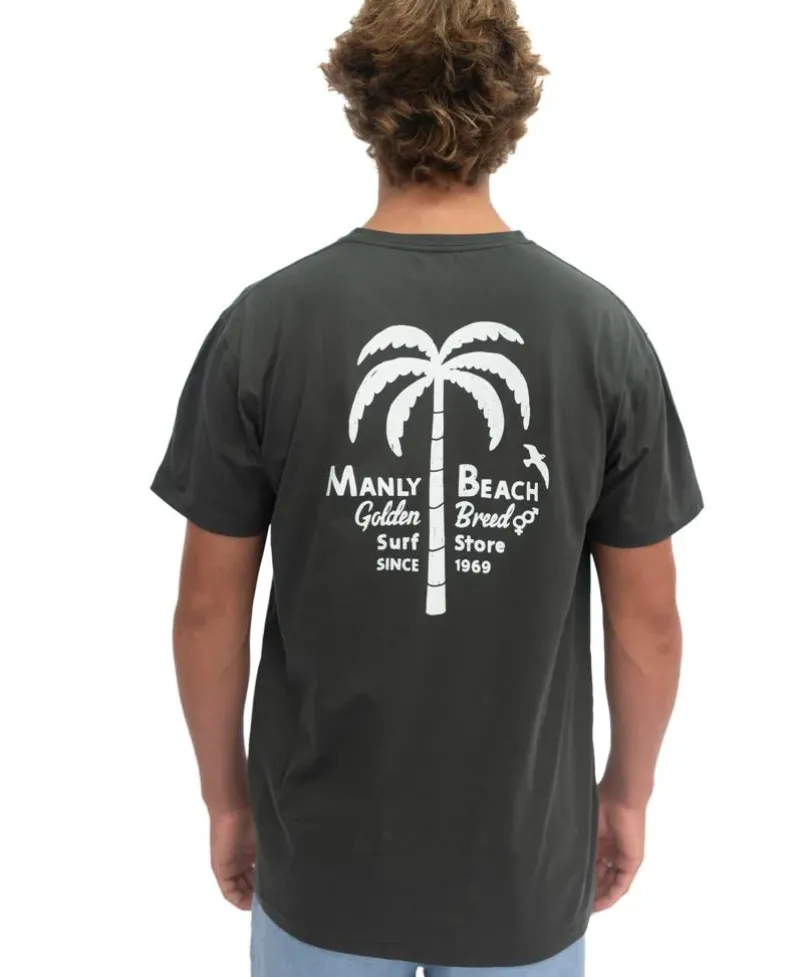 Golden Breed Tees-Manly Palm Loco Tee | Wash Black
