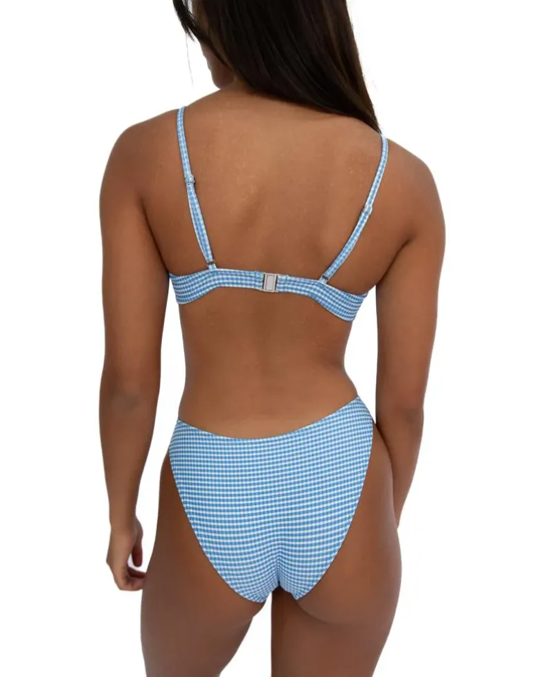 Women Golden Breed Swim-Mischa Bikini Top | Blue Gingham