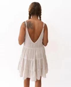 Women Golden Breed Dresses-Nina Baby-doll Dress | Off White Stripe