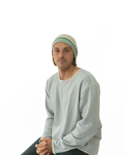 Golden Breed Beanies|Hats & Caps-Organic Cotton Stripe Beanie | Sage