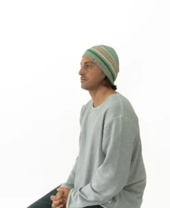 Golden Breed Beanies|Hats & Caps-Organic Cotton Stripe Beanie | Sage