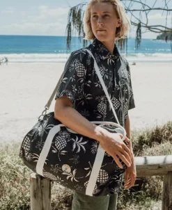 Golden Breed Bags-Pine Palm Canvas Roll Bag | Wash Black