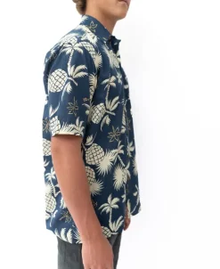 Golden Breed Hawaiian Shirts|Shirts-Pine-Palm Shirt | Vintage Navy