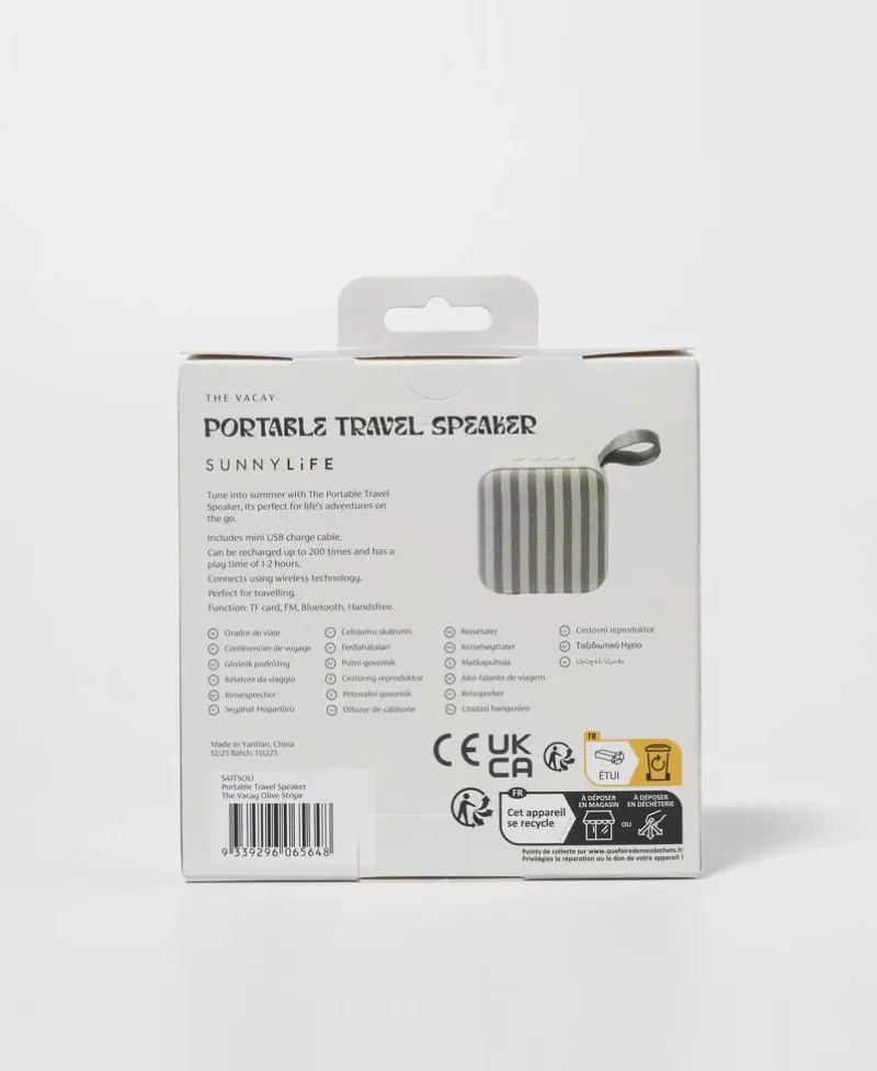 Golden Breed Sunny Life-Portable Travel Speaker The Vacay | Olive Stripe