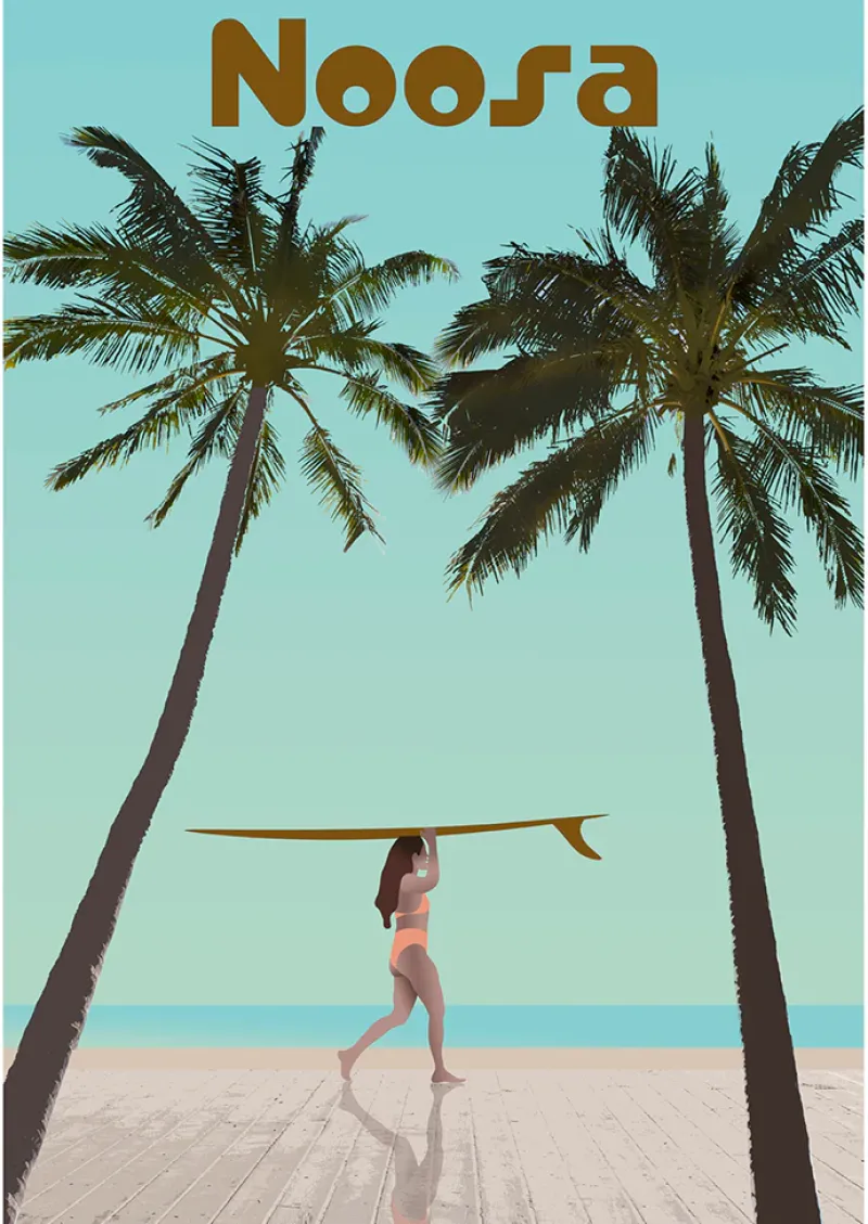 Golden Breed Location Postcards-Postcard Noosa Sum Palm