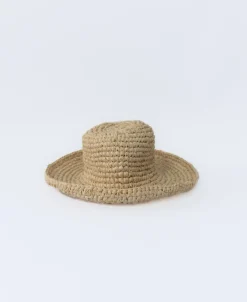 Golden Breed Hats & Caps|Hats & Caps-Raffia Hat with Brim | Off White