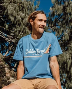 Golden Breed Tees-Retro Classic Tee | Azure Blue