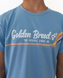 Golden Breed Tees-Retro Classic Tee | Azure Blue