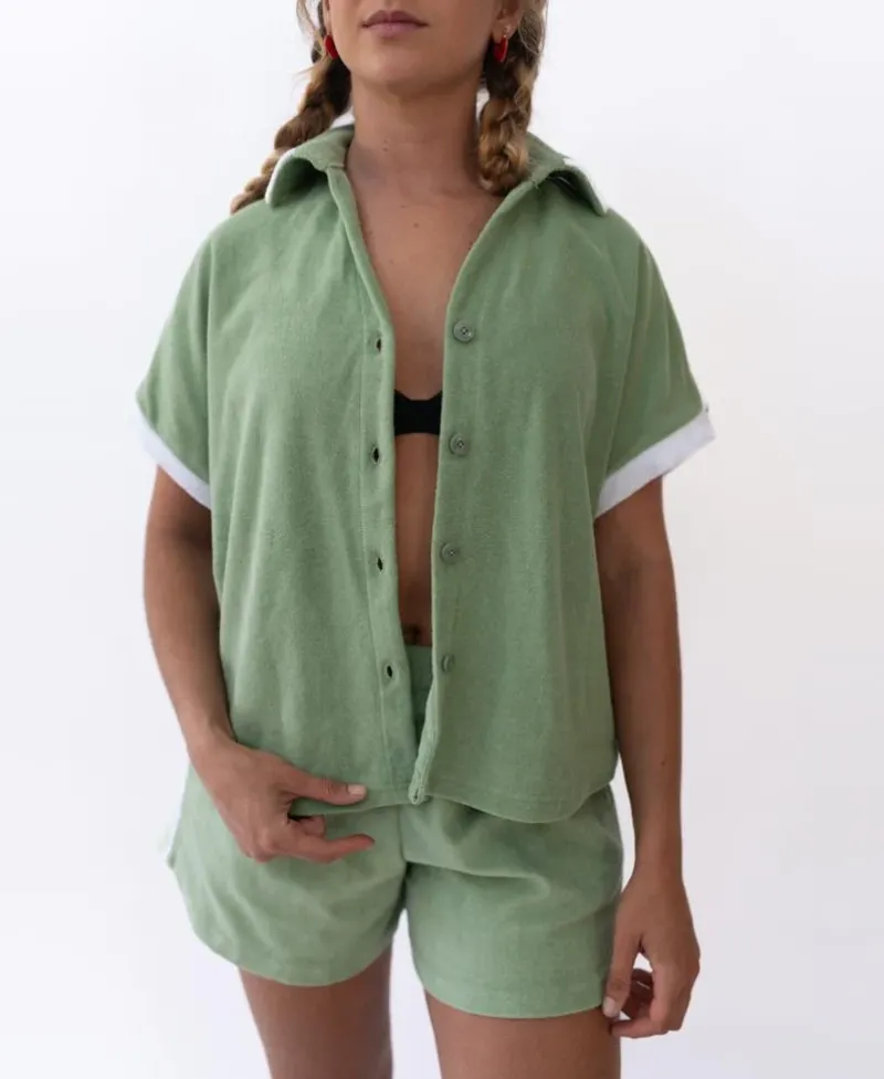 Women Golden Breed Shirts-Retro Eka Shirt | Moss
