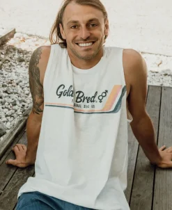Golden Breed Muscle Tank-Retro Muscle Tank | Off White