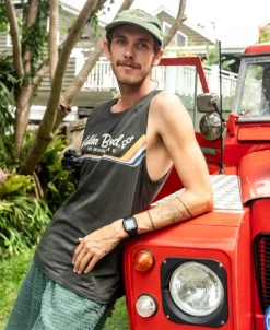 Golden Breed Muscle Tank-Retro Muscle Tank | Wash Black