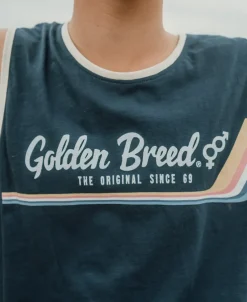 Golden Breed Muscle Tank-Retro Ringer Muscle Tank |