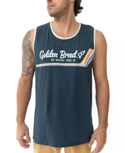 Golden Breed Muscle Tank-Retro Ringer Muscle Tank |