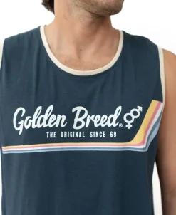 Golden Breed Muscle Tank-Retro Ringer Muscle Tank |
