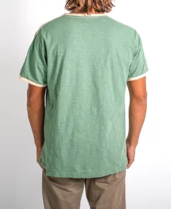 Golden Breed Tees-Retro Ringer Tee | Leaf Green