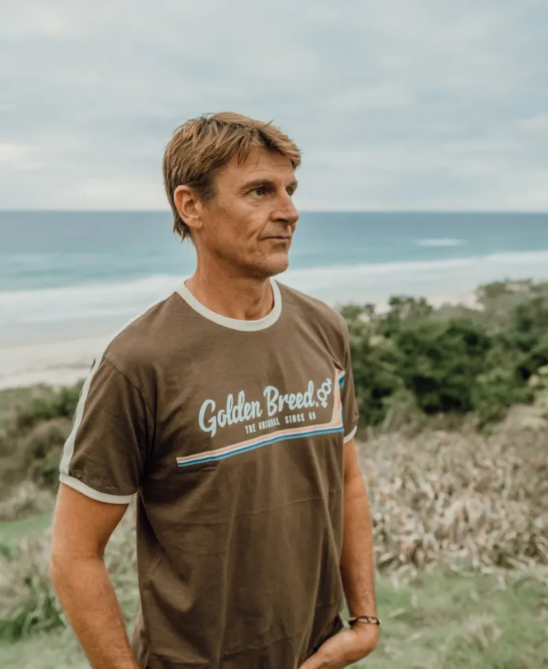 Golden Breed Tees-Retro Ringer Tee | Wash Brown