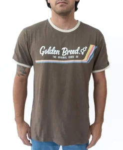 Golden Breed Tees-Retro Ringer Tee | Wash Brown