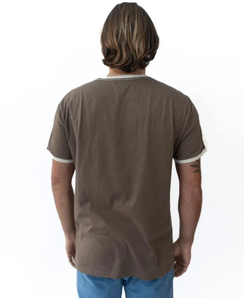 Golden Breed Tees-Retro Ringer Tee | Wash Brown