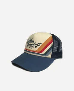 Golden Breed Hats & Caps|Hats & Caps-Retro Trucker Cap | Dark Denim