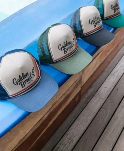 Golden Breed Hats & Caps|Hats & Caps-Retro Trucker Cap | Wash Black