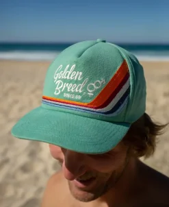 Golden Breed Hats & Caps|Hats & Caps-Retro Twill Cap | Surf Green