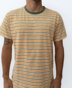 Golden Breed Tees-Rincon Stripe Tee | Wash Orange