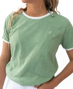 Women Golden Breed Tees-Ringer Tee | Moss
