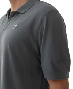 Golden Breed Polo Tops-Rover Pique Polo | Wash Black