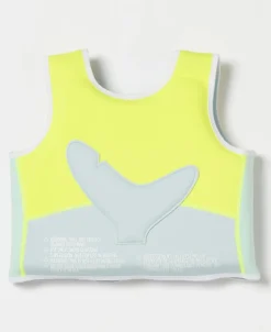 Golden Breed Sunny Life-Salty the Shark Swim Vest 3-6 | Aqua Neon Yellow