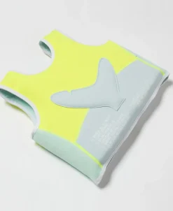Golden Breed Sunny Life-Salty the Shark Swim Vest 3-6 | Aqua Neon Yellow