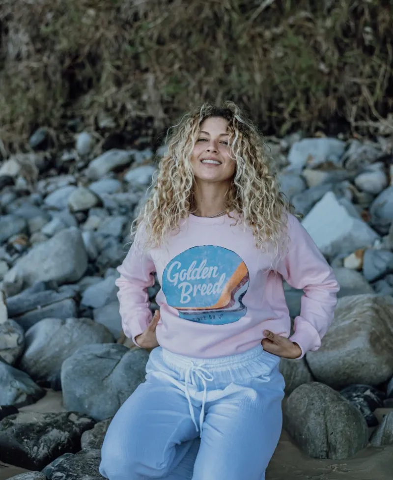 Women Golden Breed Hoodies & Sweats-Vintage Sweat | Pale Pink