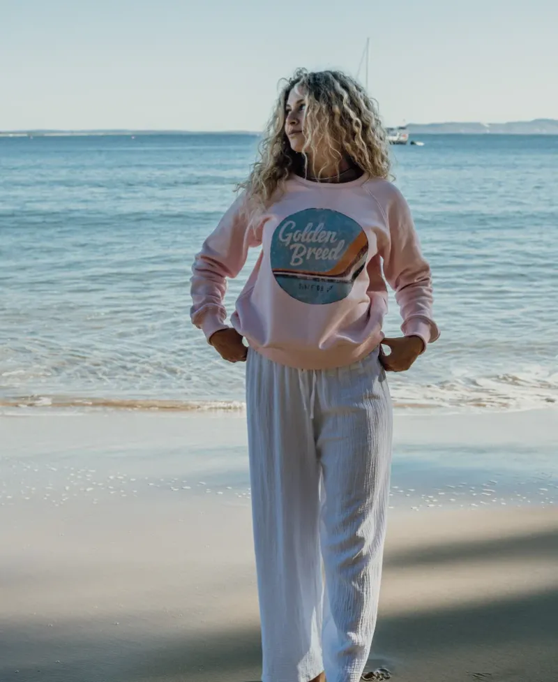 Women Golden Breed Hoodies & Sweats-Vintage Sweat | Pale Pink