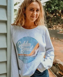 Women Golden Breed Hoodies & Sweats-Vintage Sweat | White Misty