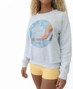 Women Golden Breed Hoodies & Sweats-Vintage Sweat | White Misty
