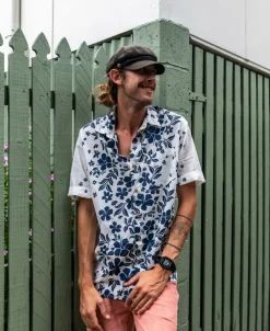 Golden Breed Hawaiian Shirts|Shirts-Vomo Floral Shirt | Off White