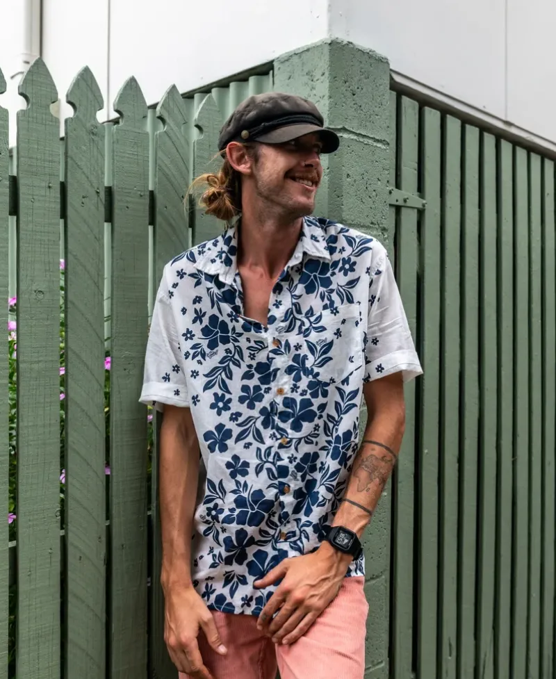 Golden Breed Hawaiian Shirts|Shirts-Vomo Floral Shirt | Off White